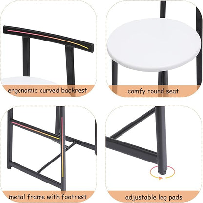 Kitchen Island Bar Chairs Set of 3 Metal Counter Barstools with Backrest for Dining Pub Room,for Living Room