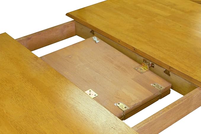 Sunset Trading Selections 48-60" Rectangular Extendable Butterfly Leaf Light Oak Wood | Seats 4, 6 Dining Table, 2 Size Expanding Small to Large (PK-TLB3660-LO)