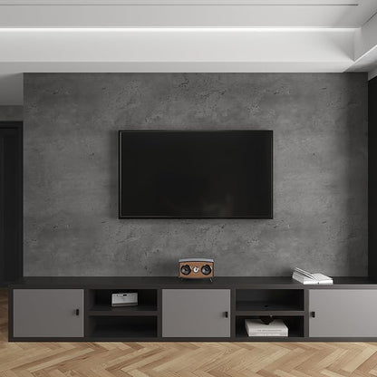 3yecao 48"×79" Extra Wide Thick Dark Grey Black Concrete Wallpaper Peel and Stick Industrial Darker Grey Concrete Cement Contact Paper for Office Desk Countertops Gray Matte Textured Stickers