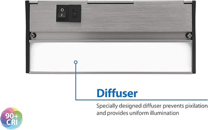 NUC-5 Series 8-inch Nickel Selectable LED Under Cabinet Light (NUC508SNK