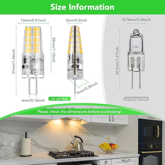BUBO 20 Pack G4 LED Bulb 2W Equivalent 30W 3000K Warm White 250 Lumens 360°Beam Angle, T3 Halogen Bulb Replacement Landscape Bulbs, AC/DC 12V Led Lights G4 Bi-Pin Base for Outdoor Landscape Lighting