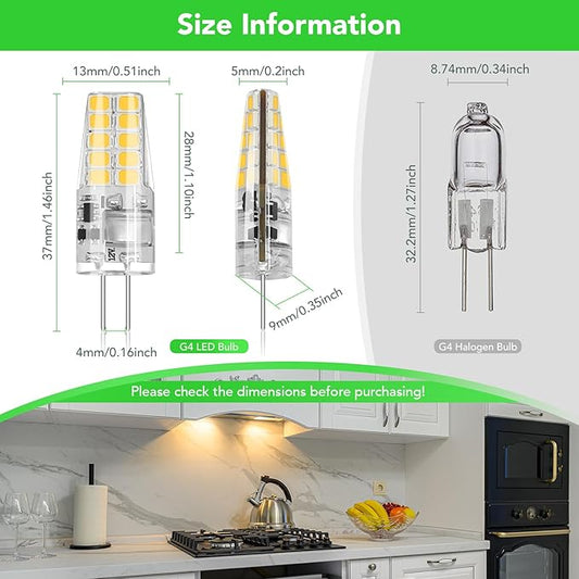 BUBO 20 Pack G4 LED Bulb 2W Equivalent 30W 3000K Warm White 250 Lumens 360°Beam Angle, T3 Halogen Bulb Replacement Landscape Bulbs, AC/DC 12V Led Lights G4 Bi-Pin Base for Outdoor Landscape Lighting