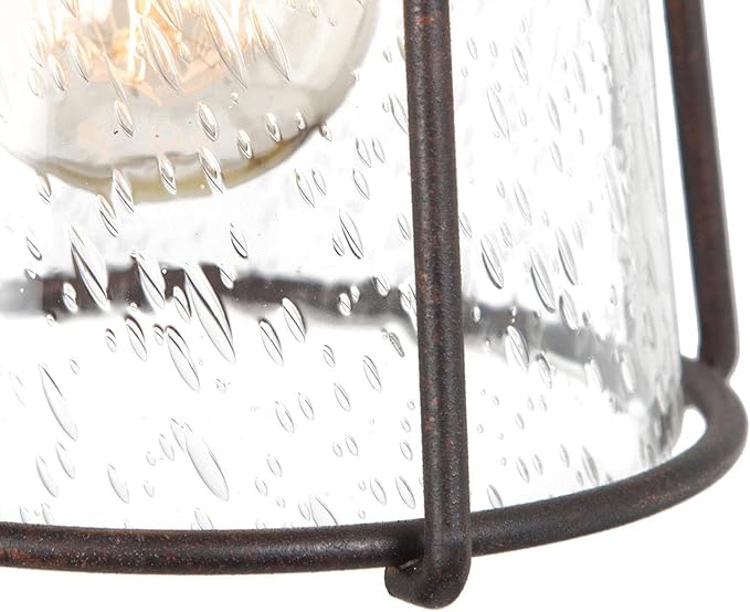 classy leaves Pendant Lights, Farmhouse Hanging Light Fixtures with Seeded Glass Shade, Brown Pendant Lighting Kitchen Island for Foyer, Hallway, Entryway