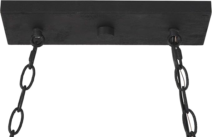 LOG BARN Kitchen Light Fixtures, Farmhouse Chandelier for Kitchen Island in Rustic Faux Wood with Black Wires, 5-Light Pendant Lighting for Dining Room