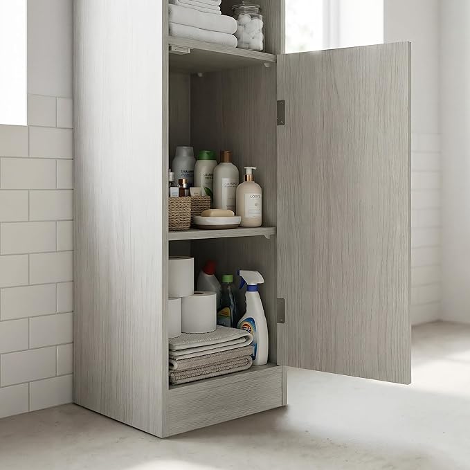Casaphoria Space-Saving 72" Tall Narrow Bathroom Storage Cabinet, 6-Tier Slim Storage Cabinet with Adjustable Shelves, Anti-Tip Freestanding Display Shelf for Small Spaces, Apartments,White