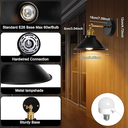 Battery Operated Wall Sconces Set, Wireless Wall Sconces with Dimmable Remote Control, USB Charging, Warm White/Natural White/Daylight/RGB, Wall Lighting for Bedroom, Living Room, Entryway