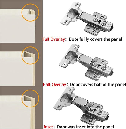Kimdot 2-Pack Frameless Half Overlay Soft Close Cabinet Hinges, Clip-On Self-Closing European Hinges, Cabinet Door Hinges with Screws, Concealed Kitchen Cabinet Hinges for Modern funiture
