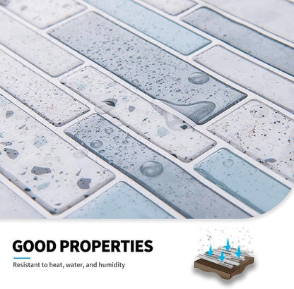Art3d Peel and Stick Kitchen Backsplash Self-Adhesive Wall Tile Stone, 10 Sheets
