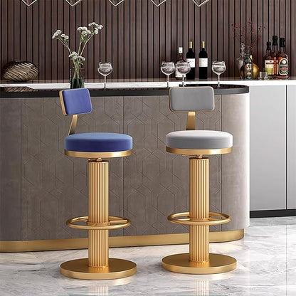 s, Adjustable Counter Height Chairs, Upholstered Chairs for Kitchen Island, Cafe, Pink,Blue-Sitting Height 6580cm