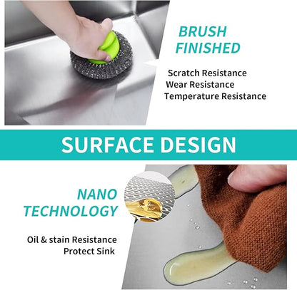 Kitchen Sink, Stainless Steel 18 x 18 Inch Drop In Bar Sink Top Mount Kitchen Sink Single Bowl Kitchen Sink Set - Sink Grid, Silicon Mat,Drain Assembly For Modern Kitchen Stylish and Functional