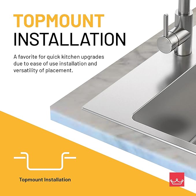 Kindred CDLA3322-6-1N Creemore 33-in LR x 22-in FB x 6-in DP Drop In Double Bowl 1-Hole Stainless Steel Sink