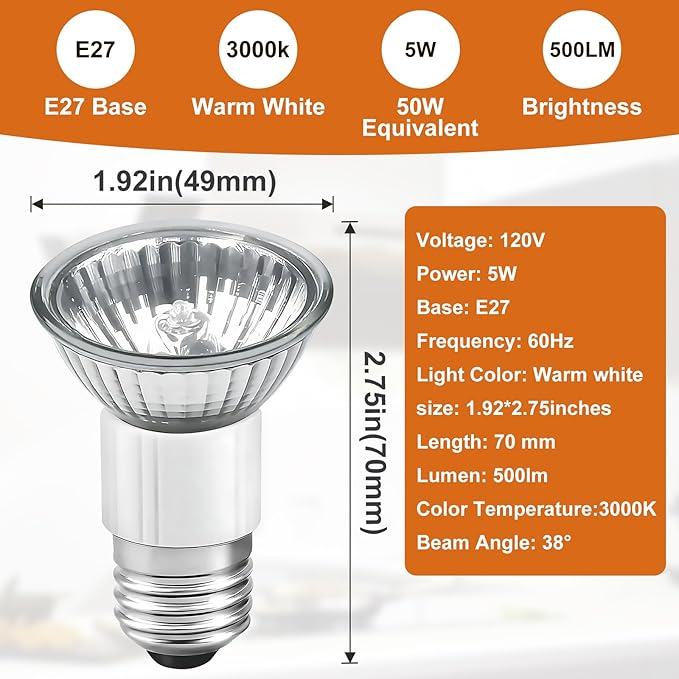 70mm Range Hood Light Bulbs for Zephyr Dacor Appliance Light Bulbs Stove Hood,Z0B0011 E27 Bulb, 2 Pack