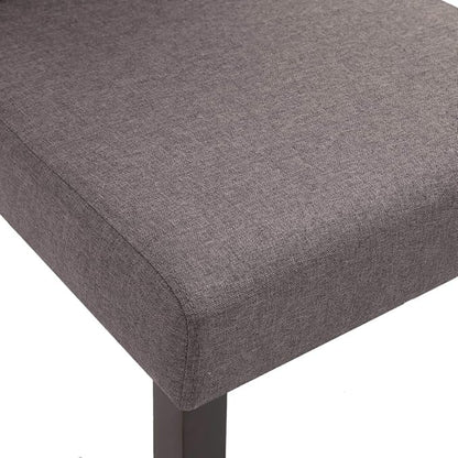 Set of 4 Taupe Fabric Dining Chairs with Rubber Wood Frame 8 x 6.5 x 14.7 in Ergonomic Modern Farmhouse Seating for Kitchen Dining Room Living Room