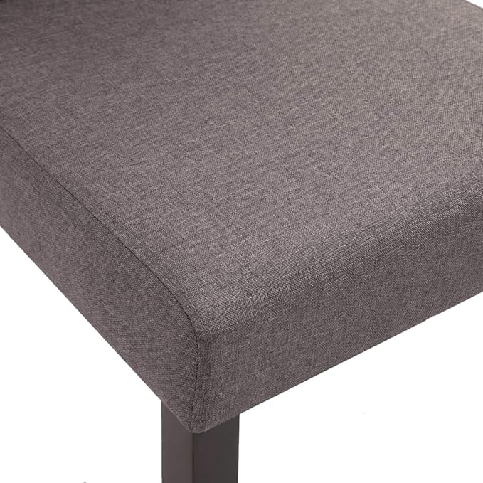 4-Piece Taupe Fabric Dining Chairs with Rubber Wood Frame - Modern Farmhouse Kitchen and Dining Room Furniture, Comfortable Upholstered Seating for Home Decor