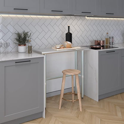 Stainless Steel Work Table Open Base | NSF Kitchen Island Food Prep | Laundry Garage Utility Bench (36" Long x 14" Deep)