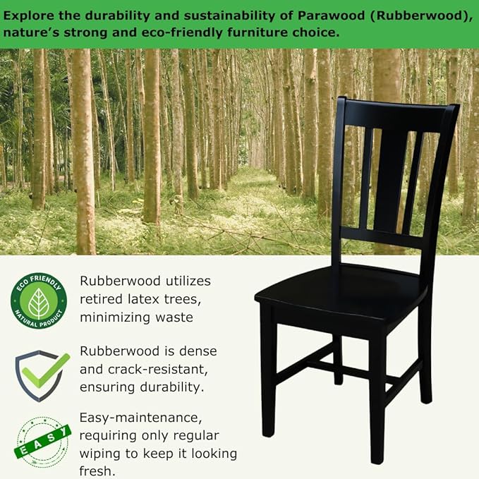 International Concepts San Remo Splat Back Chair, Black