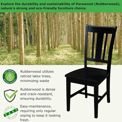 International Concepts San Remo Splat Back Chair, Black