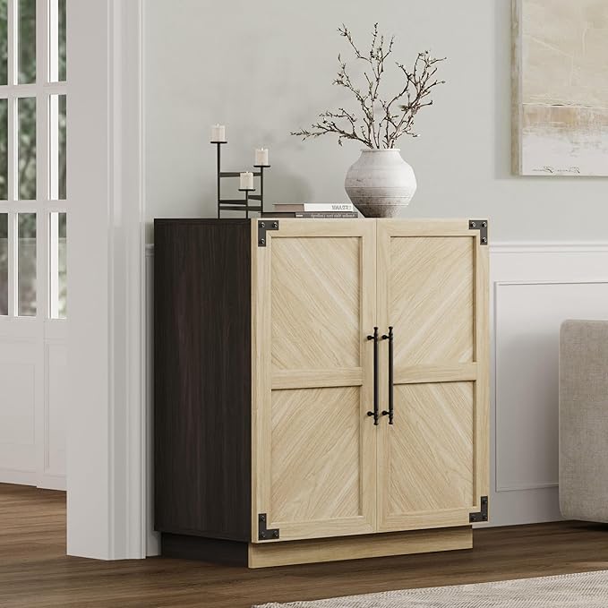 SICOTAS Sideboard Buffet Cabinet with Storage – Large Farmhouse Credenza with Doors & Adjustable Shelves for Living Room, Entryway