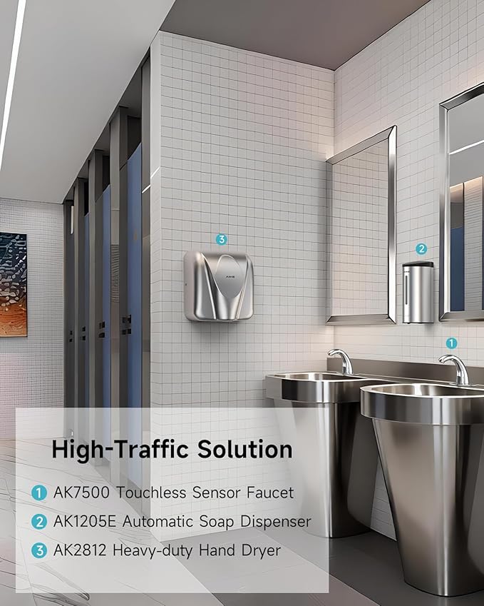 AIKE Touchless Bathroom Faucet for Commercial Automatic Sink Tap, Polished Finsh,Model AK7500(Battery Operated)