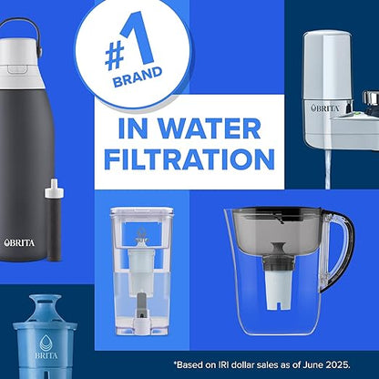 Brita Large 10-Cup Water Filter Pitcher, WQA NSF/ANSI Certified, Removes Chlorine Taste & Odor, Reduces Zinc, Copper & Mercury, 1 Standard Filter, Lasts 2 Months, Blue