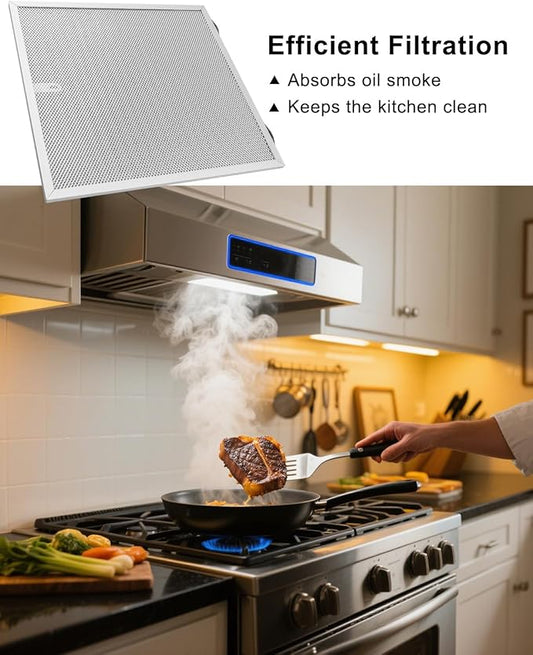 2 Pcs Range Hood Grease Filter Fit for Broan Nutone, 12.84 x 13.69 x 0.38 Inch Range Hood Aluminum Mesh Vent Filter Replace S99010436 99010436 BKSA130WW