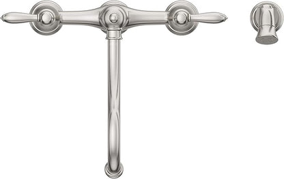 Pfister Courant Kitchen Faucet with Side Sprayer, 2-Handle, High Arc, Stainless Steel Finish, F0314COS