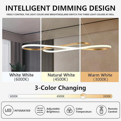 Modern Gold Chandelier for Dining Room Light Fixture Over Table
