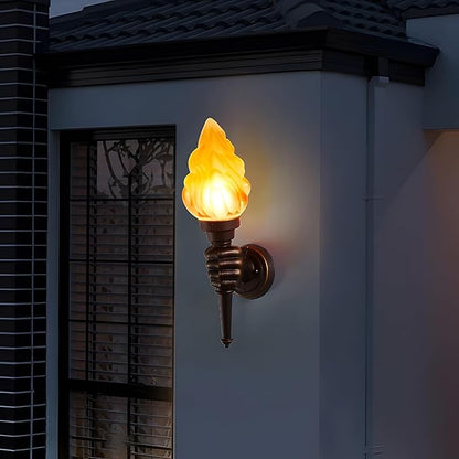 MIXL- Vintage Wall Sconces, IP55 Waterproof Art Deco Wall Lights,1-Light Outdoor Torch Patio Light, Creative Outdoor Wall Lamp for Garage, Hallway, Porch, Bedroom (Left Hand)