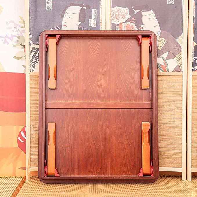 SH-tables Folding Coffee Table, Korean Tatami Low Wooden Table, Hand-Painted Bay Window Dining Table (Size : 70×50×27cm)