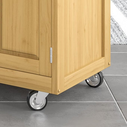 Create-a-Cart Natural 4 Door Cabinet Kitchen Cart with Black Granite Top by Home Styles