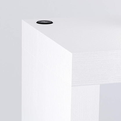 Mobili Fiver, Evolution Dining Table 70.9 x 15.7 in, with Wireless Charger, Ashwood White with One Leg, Made in Italy