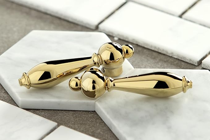Kingston Brass KS3272ALBS Restoration Bridge Kitchen Faucet, Polished Brass, 13.06 x 14.06 x 9.44