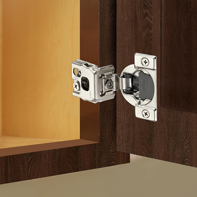 Home Expert 20 Pack (10 Pairs) 1-1/4" Overlay Soft Close Cabinet Hinges, Satin Nickel Stainless Steel Concealed Hinges with 3D Self-Closing for Face Frame Doors & Kitchens