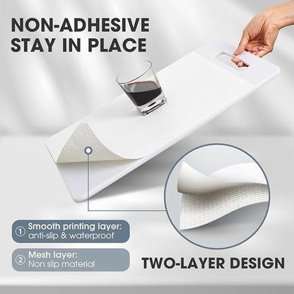 Drawer and Shelf Liner, Non-Slip Kitchen Cabinet Liners Non-Adhesive Thick Strong Grip Waterproof Washable Mats Protect Dresser Shelves Cupboard Bathroom Cabinets, White, 20 in X 30 FT