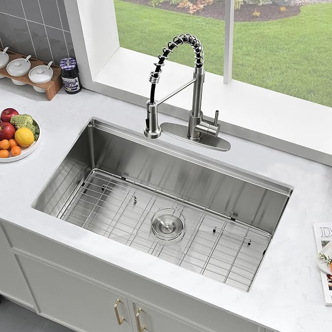 30 Inch Undermount Kitchen Sink-Brovy 30x19 Stainless Steel Undermount Sink Wokstation 16 Gauge 10" Deep Single Bowl Kitchen Sink with Cutting Board