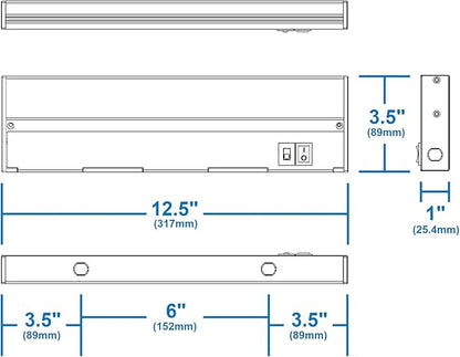 NUC-5 Series 12.5-inch White Selectable LED Under Cabinet Light (NUC512SWH