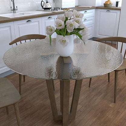 Royalty 60" Inch Round Tempered Glass Table Top – Clear Table Top Glass – Useful for Replacement, Tabletop Protector, Patio, Dining, Coffee, Desks -1/4" Aqualite Polished Edge