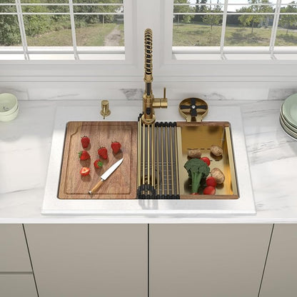 30 Granite Composite Kitchen Sink - Beslend 30x22 Drop In White Kitchen Sink with High Pressure Glass Rinser, Granite Composite Worksation White Sinks Easy Clean Quartz Basin for Kitchen Remodel