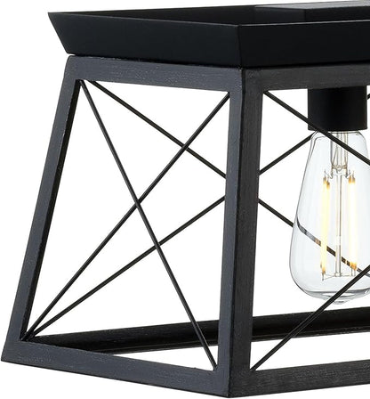 Progress Lighting Briarwood Collection 5-Light Dining Room Light Fixture, Farmhouse Style Modern Chandelier for Kitchen and Dining Room, 38" by 9", Black