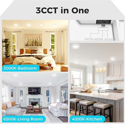 libtit 2Pack 4.7 Inch Small LED Ceiling Lights Flush Mount, 3000K 4000K 6500K Adjustable, 7W 700LM White Round Disk Light Fixture for Closet Basement Bathroom Hallway Kitchen Office Garage