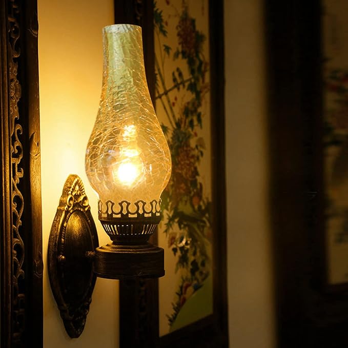 TFCFL Vintage Wall Sconce Rustic Farmhouse Wall Lamp Industrial Glass Wall Light Fixtures Bedside Wall Lighting for Living Room, Bedroom, Hallway (1PCS)