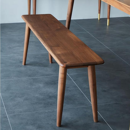 Kavie Solid Wood Table Bench, Farmhouse Style Dining Bench with Slanted Legs, Sturdy Entryway Shoe Bench for Kitchen Island, Hallway, Living Room (Walnut,62.9" L*11.8" W*17.7" H)