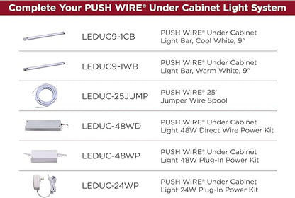 Pure Optics LED JUMP PUSH WIRE 25' Jumper Wire Spool for Under Cabinet Lighting, White