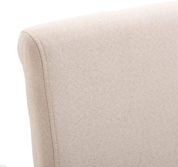 Modern Dining Chairs Set of 4 Cream Fabric Upholstered Farmhouse Kitchen Chairs with Wooden Frame for Dining Room Living Room, Ergonomic Design & Stable Construction