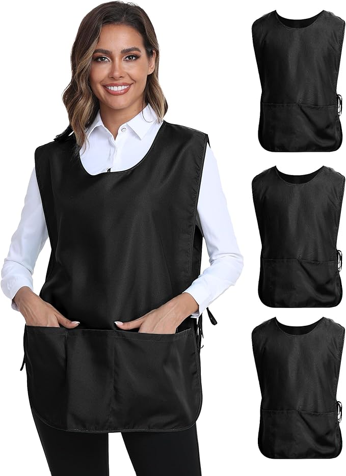 Xeoxarel Unisex Cobbler Apron with 3 Pockets, Adjustable Drawstring Waist, Professional Lightweight for Kitchen Salon Garden