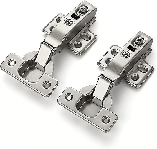 Ravinte 4 Pack 2 Pairs European Kitchen Cabinet Hinges Soft Close Full Overlay Cabinet Door Hinges Heavy-Duty Frameless Adjustable Concealed Cabinet Cup Hinge