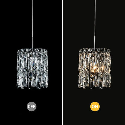 Modern K9 Crystal Pendant Lights Kitchen Island, Chrome Chandeliers for Dining Room Light Fixtures Over Table,Hanging Lighting for Kitchen Island Entryway Bathroom BedHead Chandelier