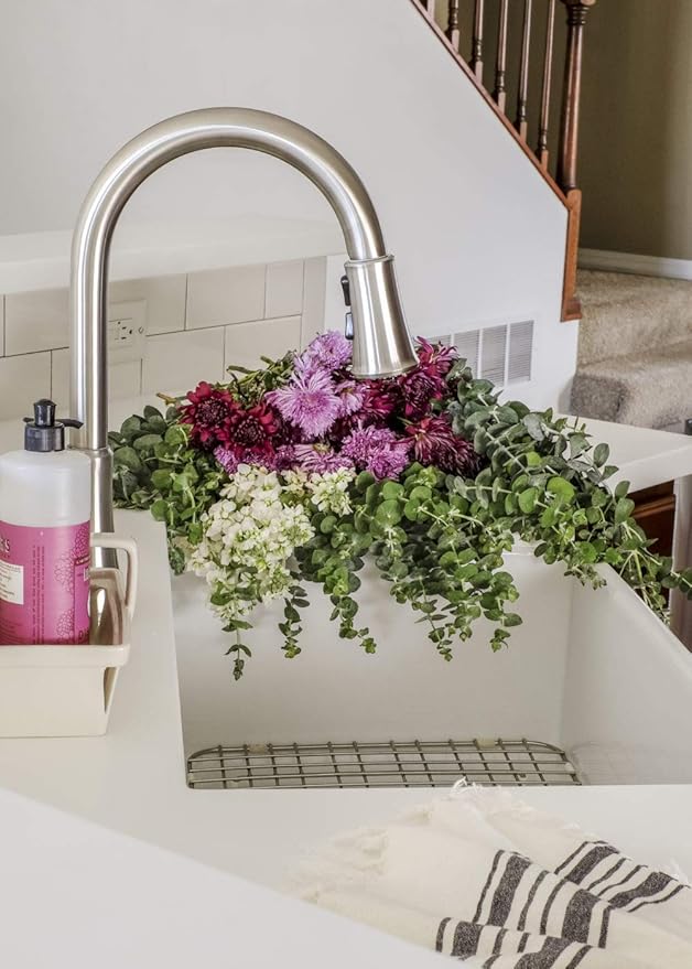 Pfister Pfirst Series Kitchen Faucet, Single Handle Pull-Down Sprayer High Arc Stainless Steel Finish 1 or 3 Hole Installation CALGreen Water Efficient Sink Faucet, G529PF2S