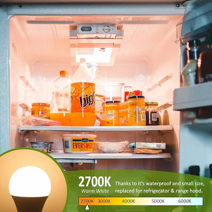 LED Range Hood Light Bulbs Replacement, 40 Watt Equivalent, LED Appliance Bulb for Refrigerator/Stove Hood/Fridge, 2700K SOFE White, E26 Base, Waterproof, Non-Dimmable, Pack of 2