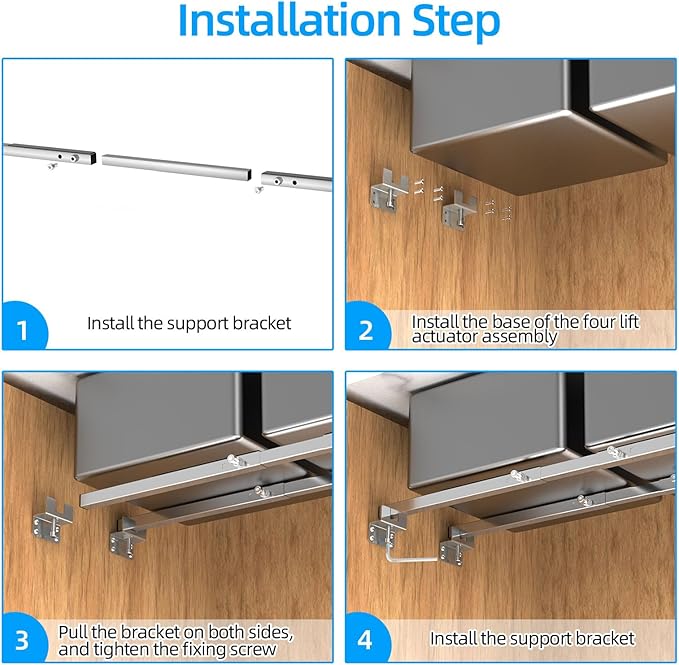 Qualward Undermount Sink Supports Brackets,Adjustable Undermount Sink Support, Stainless Steel Installation Kit for Undermount Kitchen Sink (20-55 inches)